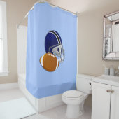 Football blauw douchegordijn (In situ)