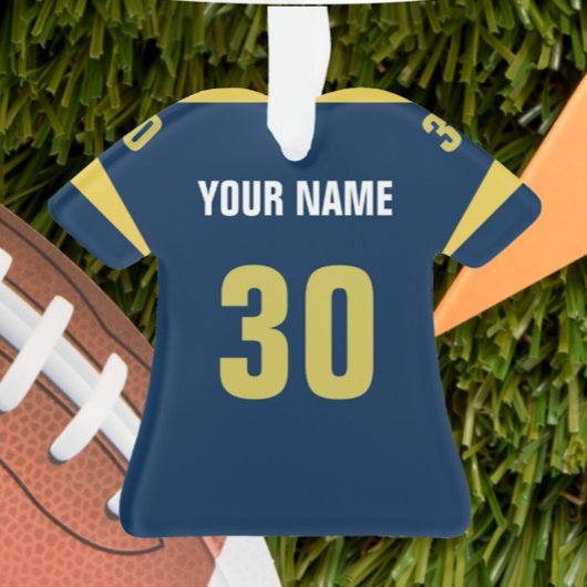 Football Blauw & Gouden Jersey Ornament