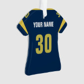 Football Blauw & Gouden Jersey Ornament (voorkant)
