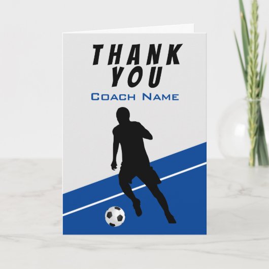 Football Blauw van voetzoeker Hartelijk dank voor  Bedankkaart (Voorkant)