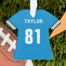 Football blauw zilver & zwart jersey gepersonalise