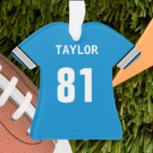 Football Blauw Zilver Zwart & Wit Jersey Ornament