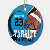 Football Blauwe en zwarte variëteit Keramisch Ornament (Links)