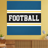 FOOTBALL Blauwgroen Blauw Zwart Wit Geel Strepen