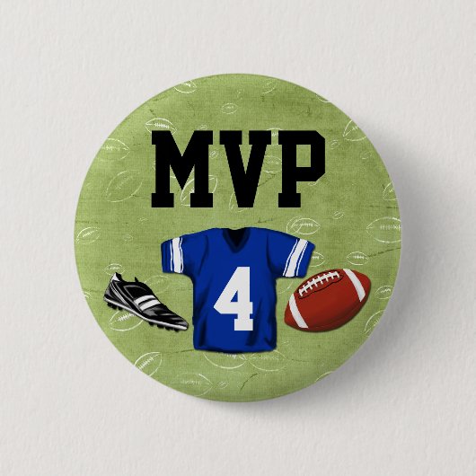 Football Blitz Kinderen Verjaardagsfeest MVP Ronde Button 5,7 Cm (Voorkant)