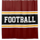 FOOTBALL Bold Rood Zwart Geel Racing Stripes Douchegordijn (Voorkant)
