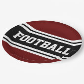 FOOTBALL Bold Rood Zwart Wit Racing Stripes Papieren Bordje (Gekanteld)