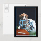 Football Boxer puppy briefkaart (Voorkant / Achterkant)