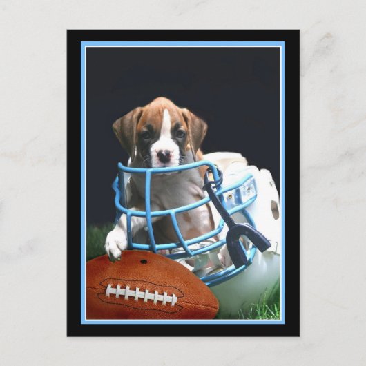 Football Boxer puppy briefkaart (Voorkant)