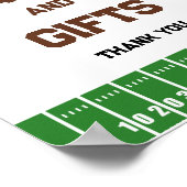 Football Boy Baby shower Geschenken en Kaarten Tek Poster (Hoek)