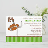 Football Boy Baby Shower Invitations Kaart (Staand voorkant)
