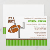 Football Boy Baby Shower Invitations Kaart (Voorkant / Achterkant)