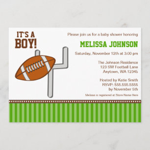 Football Boy Baby Shower Invitations Kaart