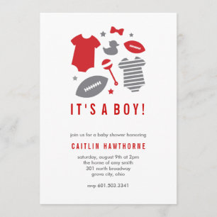 Football Boy Baby shower Kaart