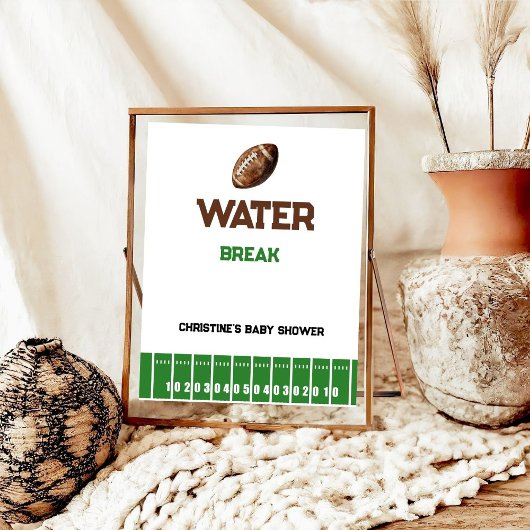 Football Boy Baby shower Water Break Sign Poster