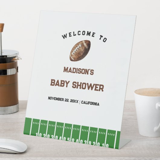 Football Boy Baby shower Welkomstbord Reclamebord Met Voetstuk (Insitu)