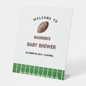 Football Boy Baby shower Welkomstbord Reclamebord Met Voetstuk (Voorkant)