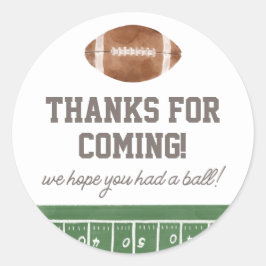 Football Boy Birthday Party Bedankt Ronde Sticker