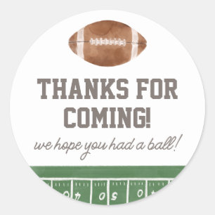 Football Boy Birthday Party Bedankt Ronde Sticker