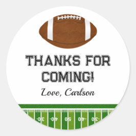 Football Boy Birthday Party Bedankt Ronde Sticker