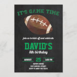 Football Boy Birthday Party Chalkboard Sport Kaart<br><div class="desc">Football Boy Birthday Party Chalkboard Sport</div>