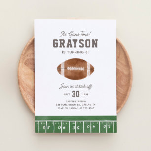 Football Boy Birthday Party Invitation Kaart
