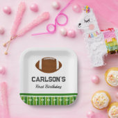 Football Boy Eerste Verjaardagsfeestje Papieren Bordje (Feest)