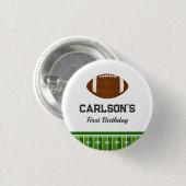 Football Boy Eerste Verjaardagsfeestje Ronde Button 3,2 Cm (Voorkant /achterkant)