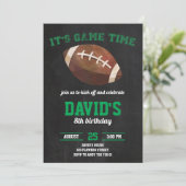 Football Boy Verjaardagsfeest Krijtbordsport Kaart (Staand voorkant)