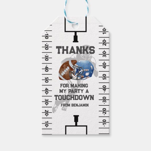 Football Boy Verjaardagsfeestje Favor Cadeaulabel (Voorkant)