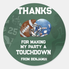 Football Boy Verjaardagsfeestje Favor Ronde Sticker
