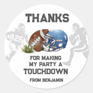 Football Boy Verjaardagsfeestje Favor Ronde Sticker