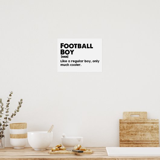 Football Boy Woordenboek definitie Grappig Poster (Keuken)