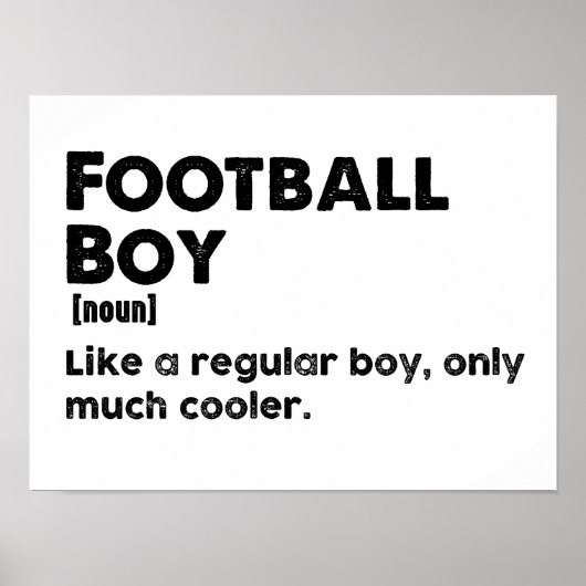Football Boy Woordenboek definitie Grappig Poster (Voorkant)