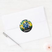 Football Brazilië Ronde Sticker (Envelop)