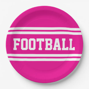 FOOTBALL Bright Athletic Pink White Racing Stripes Papieren Bordje