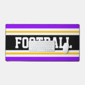 FOOTBALL Bright PaarsZwart Geel Racing Stripes Bureaumat (Keyboard & Muis)