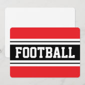 FOOTBALL Bright Red Black White Racing Stripes Kaart (Voorkant / Achterkant)
