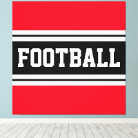 FOOTBALL Bright Rood Zwart Wit Racing Stripes