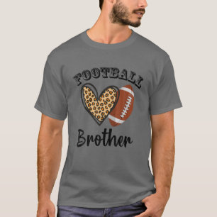Football Brother Leopard Heart Sportspellen Fath T-shirt