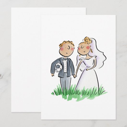 Football bruiloft kaart (Voorkant / Achterkant)