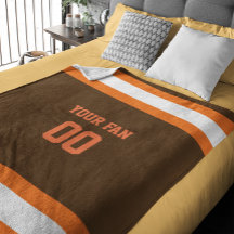 Football Bruin, Sinaasappel & Wit Gepersonaliseerd