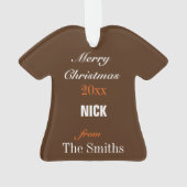 Football Bruin, Sinaasappel & Wit Jersey Ornament (achterkant)