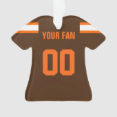 Football Bruin, Sinaasappel & Wit Jersey Ornament (voorkant)