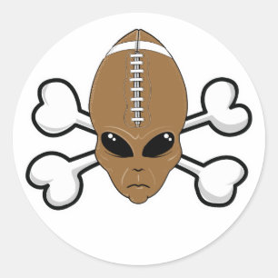 football buitenaards Skull en Crossbones Ronde Sticker