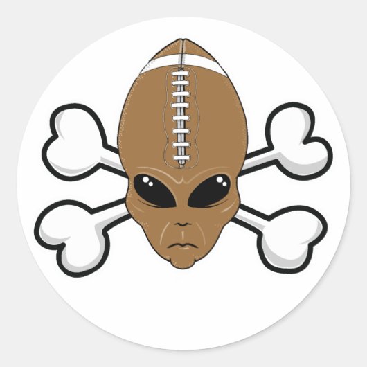 football buitenaards Skull en Crossbones Ronde Sticker (Voorkant)