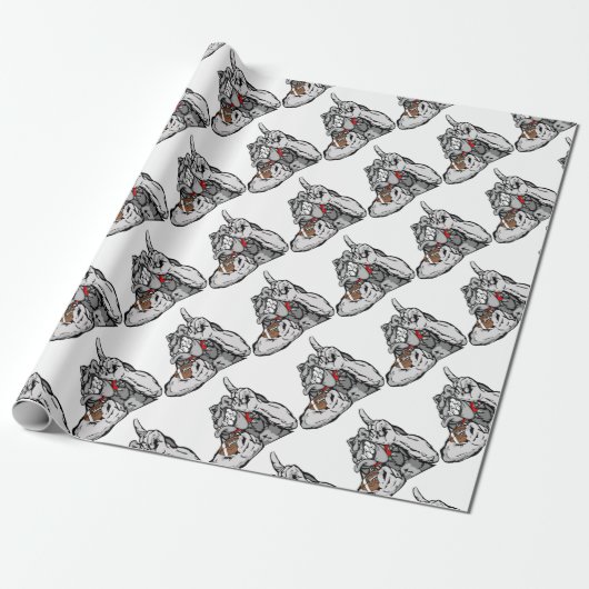 football bulldog cadeaupapier (Uitgerold)