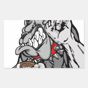 football bulldog rechthoekige sticker