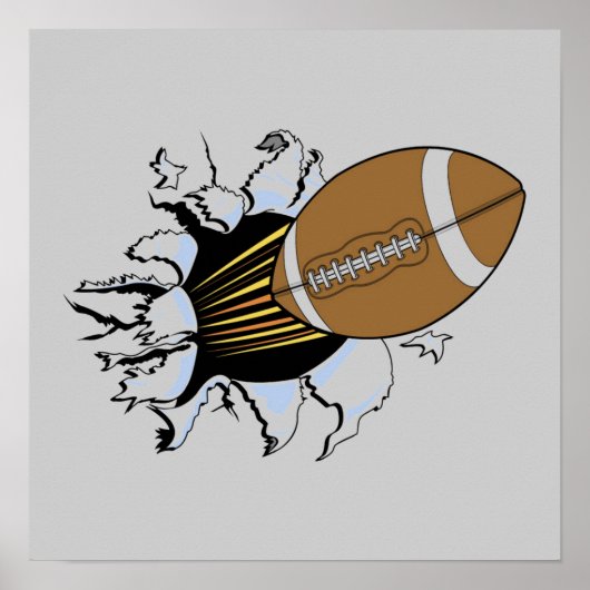 Football Burst T-shirts en cadeautjes Poster (Voorkant)