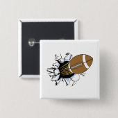 Football Burst T-shirts en cadeautjes Vierkante Button 5,1 Cm (Voorkant /achterkant)